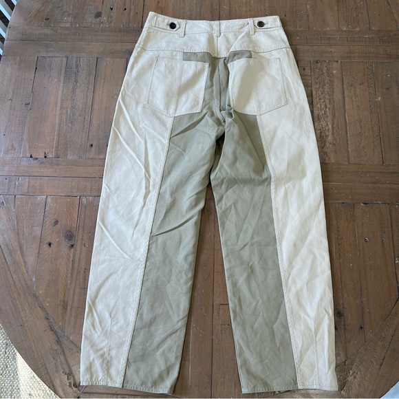 Ulla Johnson August Two Tone Cotton Twill Straight Leg Pants 6 Cropped - Picture 8 of 14